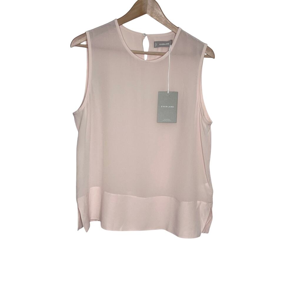 Everlane Silk Tank Top Pink Size 12 NWT 100% Silk Sleeveless Blouse $78